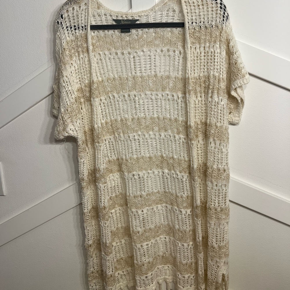 Natural Reflections Cream and Tan Knit Sweater